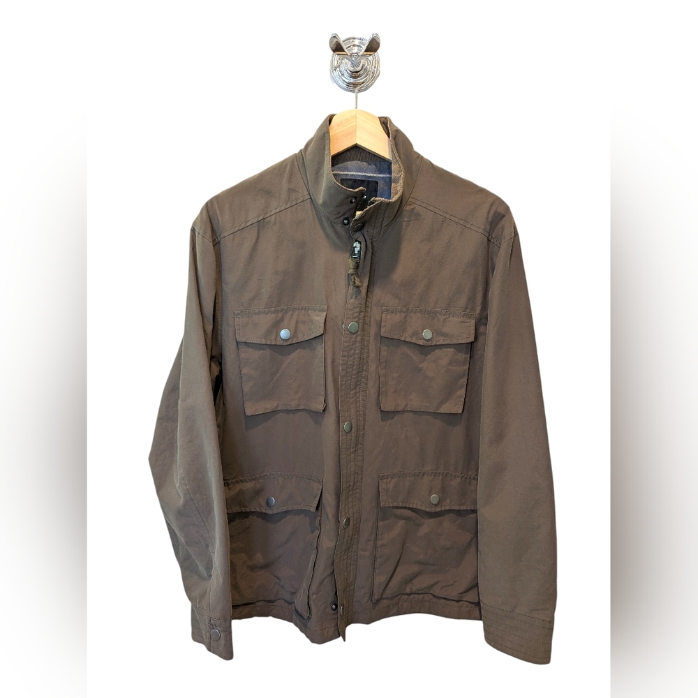 Rails Military Utility Jacket Olive Green Multi Pocket Medium Flannel Lined